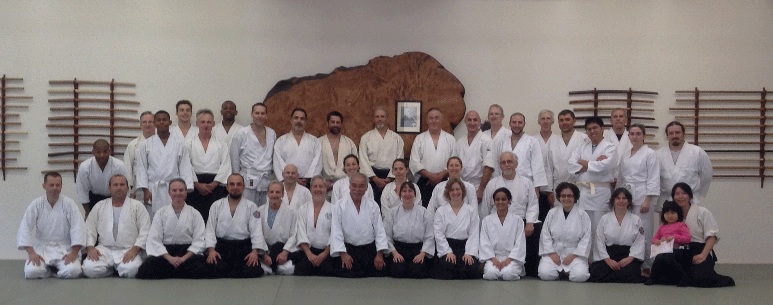 Photo of a group of people after training at a seminar at Capital Aikikai